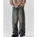 Vintage Blue Workwear Jeans For Men – Relaxed Fit Wide-Leg Denim Pants With Multi-Pockets (S-3XL, Washed Blue)_mkmklike.com