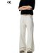 Men's Clothing Vintage American Style Linen White Straight Leg Jeans For Men & Women - Slim Fit, Comfortable & Breathable Cotton Denim Pants_mkmklike.com