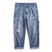 Men's Clothing New European And American Style Men's Jeans, Patchwork Cropped Straight Leg, Youthful And Trendy Mid Waist Casual Style._mkmklike.com