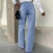 Women's Clothing Vintage Wash Denim Jeans For Women – Multi-Button Detail Straight Leg (S-XXL)_mkmklike.com