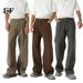 EF JEANS | 2025 Spring New Korean Version Vibe Style Simple Solid Color Washed Jeans Straight Casual Pants_mkmklike.com