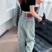 Guangzhou Supply Narrow Wide-leg Straight Jeans For Petite Women, Summer High-waisted Slimming Pants, Versatile Drapey_mkmklike.com