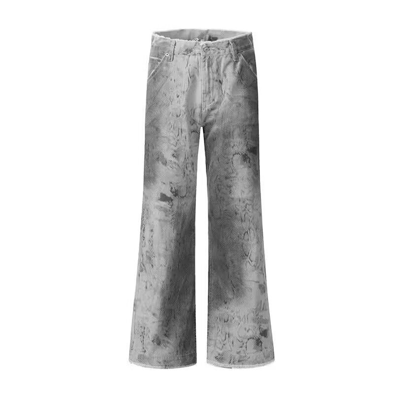 Streetwear Snake Print Jeans – Oversized Distressed Denim Pants For Men & Women (S-3xl) Unisex Baggy Fit_mkmklike.com