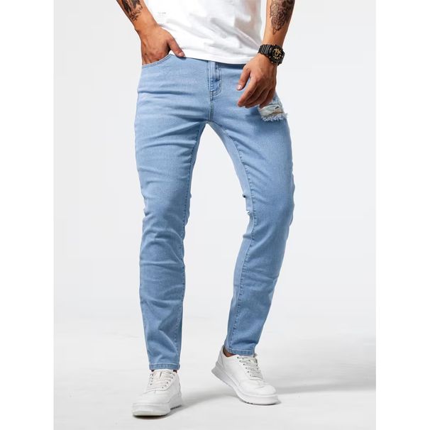 Men's Ripped Stretchy Slim Fit Jeans Style Long Pants Trendy Summer Style Version Skinny Jeans_mkmklike.com