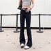Retro High-Waisted Flared Jeans Slimming Summer Loose Casual Wide Leg Trousers with Drape And Stretch Blue mid Waist Long Pants_mkmklike.com