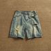 Men's Distressed Denim Shorts – Vintage Washed 5-Pocket Design (Breathable Cotton, Streetwear & Skate Style, Multiple Rips & Fading)_mkmklike.com