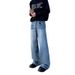Men's American High Street Washed Jeans – Lightning Whisker & Clean Fit Relaxed Straight Leg (S-3XL, Classic Blue, Mid-Rise Stretch Denim)_mkmklike.com