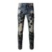 American Trend Jeans Men's Youth Elastic High Craftsmanship Sticky Skin Stars Slim Men's Small Feet Jeans 694_mkmklike.com
