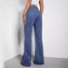 Women's Clothing Straight-Leg High-Waisted Jeans – Classic & Comfortable With Solid Color (S-XL, Blue)_mkmklike.com