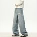 American High Street Ripped Jeans Men's Spring Fashion Brand Wide Curved Knife Break Hip Hop Loose Straight Leg Pants_mkmklike.com