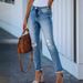 Women's Clothing Frayed Ripped Skinny Jeans Stretchy Fashionable Women's Denim Jeans_mkmklike.com