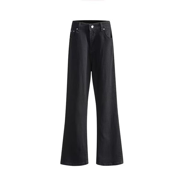 Men's Clothing High Street Vibe Style Flared Versatile Black Simple High Elastic Vibe Retro Tall Jeans For Men_mkmklike.com