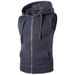 Men's Clothing New Men's Hooded Zipper Pocket Sweater Vest Jacket Hooded Vest M19_mkmklike.com