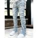 Men's Streetwear Straight Leg Jeans – High Waist Washed Denim Pants For Hip-Hop & Casual (S-XXL, 5 Colors)_mkmklike.com