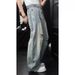 Summer Trendy Retro Patchwork Design Ripped Belt Loose Fit Denim Jeans for Women Versatile Casual Style_mkmklike.com
