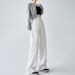 Women's Clothing White Wide Leg Jeans High Waist Flowy Straight Leg Pants For Fall Comfort & Style With Solid Color_mkmklike.com