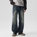 CLEANFIT Stretch Jeans Men's Loose Straight Harlan Trendy Brand Long Middle Waist Youth American Retro Washed Rice Can Be Eight Barrels, Xiansen K11_mkmklike.com