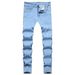 Men's Slim Fit Stretch Denim Jeans - Mid Rise Button Fly Skinny Jeans For Casual & Streetwear_mkmklike.com
