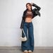 High-Waisted Straight Leg Jeans For Women – Vintage Washed Denim Pants, Comfortable & Stylish Streetwear Trousers_mkmklike.com