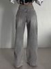 K Retro High Waisted Jeans, Trendy High Street Design, Loose And Slimming Straight Leg Pants_mkmklike.com