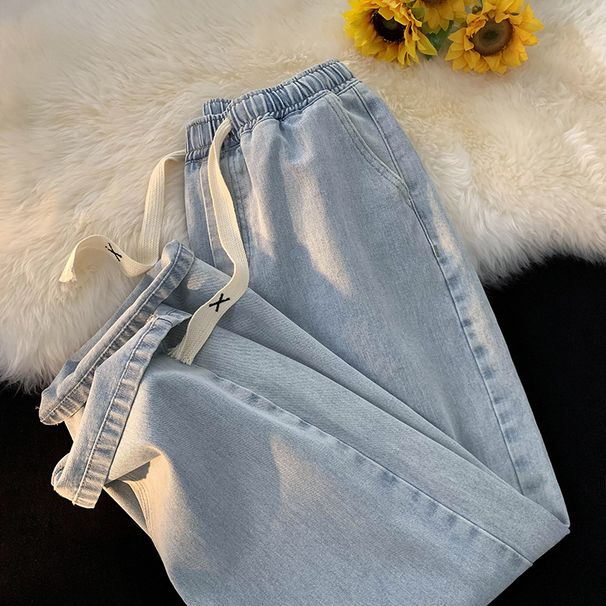 Men's Clothing Jeans Men's Washed Retro Jeans Men's Autumn Drawstring Straight Pants Vintage Large Size Casual Pants_mkmklike.com