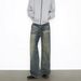 Vintage Washed Denim Jeans Relaxed Fit Retro Bootcut Pants for Men 90s Street Style Distressed Detailing Non-Stretch Cotton Blend_mkmklike.com