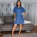 218683 New Denim Waist Slimming Dress_mkmklike.com