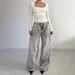 Women's Clothing Low Waist Distressed Denim Trousers Street Retro Washed Wide Leg Jeans Trousers_mkmklike.com