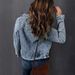 "Oversized Denim Jacket For Women – Relaxed Fit Distressed Casual Jacket, Vintage Washed Blue Jean Coat For Fall & Winter"_mkmklike.com