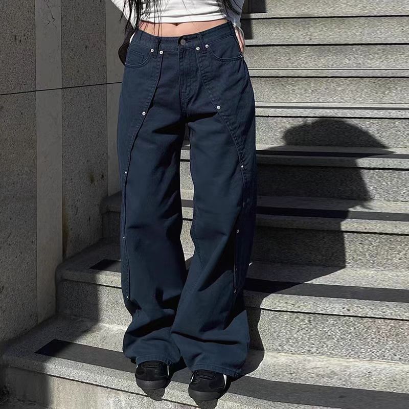 American High Street Straight Slacks Loose Wide-leg Slacks Men's Logging Pants_mkmklike.com
