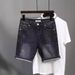 Men's Clothing Denim Shorts Scraped Slim Fitting Pants Trendy High Street Five Point Pants_mkmklike.com