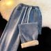 Men's Fleece Straight Jeans Autumn And Winter Thickened Warm Wide-leg Pants Trendy American Retro Loose Trousers Men_mkmklike.com