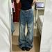 Women's Clothing Star Print Loose Straight Leg Denim Trousers For Women Washed Effect_mkmklike.com