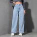 Women's Clothing Women's High Waist Wide Leg Distressed Denim Jeans – Classic Black, Light Blue, Dark Blue – Loose Fit Straight Leg Long Pants_mkmklike.com