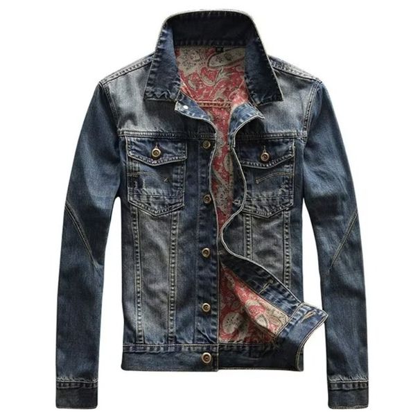 Cowboy Jacket Slim Fit Jacquard Distressed Jacket Casual Top For Teenagers_mkmklike.com