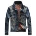 Cowboy Jacket Slim Fit Jacquard Distressed Jacket Casual Top For Teenagers_mkmklike.com