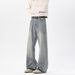 American Retro Lightning Pattern Flared Jeans For Men, Autumn Winter Trendy Brand, Stylish And Slimming, Plus Size,_mkmklike.com