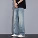 Men's Jeans New Loose Fashion And Thin Versatile Casual Tencel Trousers_mkmklike.com