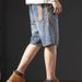 American Style Denim Shorts For Men In Summer, Ripped Brand Shorts, Casual Mid Length Trendy Cool Cropped Pants, And_mkmklike.com