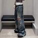 Ausgefranste, Beschädigte Loch-Baggy-Jeans Mit Weitem Bein Für Männer Und Frauen, Streetwear, Lässige Ropa Hombre-Denim-Hose, Übergroße Cargohose_mkmklike.com