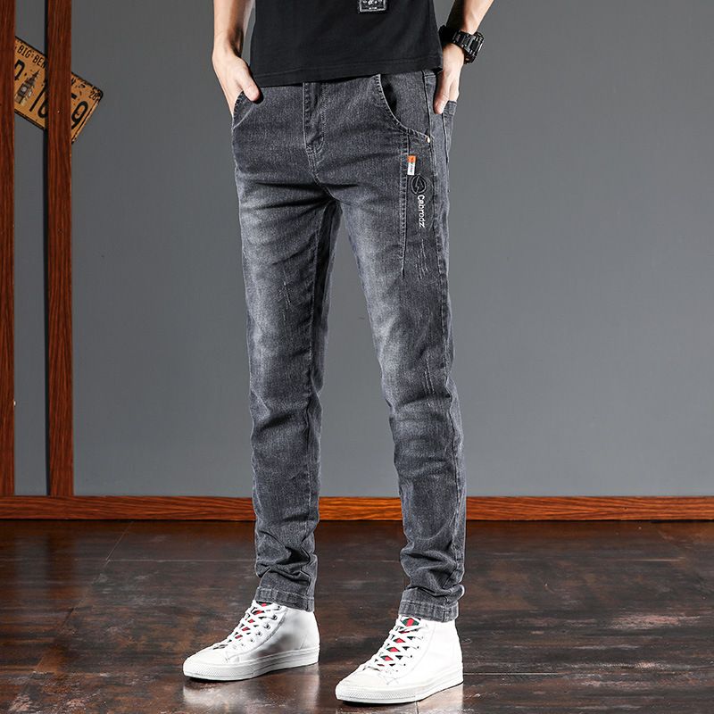 Men's Slim Fit Stretch Jeans Autumn Winter New Trendy Brand Casual Long Pants Straight Leg_mkmklike.com
