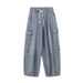 Men's Clothing new three-dimensional patch pocket jeans national trend brand hip-hop couple washed loose wide-leg trousers for men and women_mkmklike.com