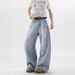 Deconstructed Ripped Curved Blade Straight Leg Jeans, Unisex Oversized Clean Fit High Street Casual Denim Pants_mkmklike.com