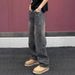 American High Street Scimitar Jeans Men's Spring And Autumn Trendy Brand Ruffian Handsome Fried Street Pants Cleanfit Straight Micro-pull Pants_mkmklike.com