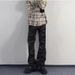 Men's Retro Black Washed Denim Pants – Loose Fit High Street Hip Hop Straight Leg Jeans (S-3XL)_mkmklike.com