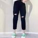 Stretchy Thin Ripped Jeans Women, Slimming Plus-size Girls, Cropped For Spring And Autumn, High-waisted Loose_mkmklike.com