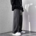 Men's Black Wide Leg Casual Jeans Straight Fit Korean Style Dad Pants Spring Trendy Plus Size_mkmklike.com