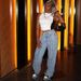 Women’s High-Waisted Distressed Jeans – Eyelet Lace-Up Detail, Vintage Washed Denim, Streetwear Staple (S-2XL)_mkmklike.com
