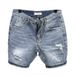 Men Clothing 2025 Summer New Blue Casual Denim Shorts Streetwear Non-elastic Cat Beard Luxury Ripped Hole Blue Slim 4point Pants_mkmklike.com