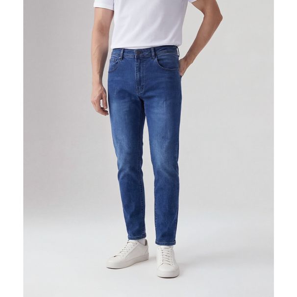 Summer Trendy Premium Denim Jeans For Men Stretch Slim Fit Tapered Leg Pants Midweight Skinny Cropped Mid Waist Polyester_mkmklike.com